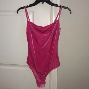 Hot Pink Velvet Bodysuit